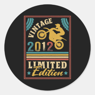 Motorrad 10. Geburtstag Männer Vintag 2012 Biker Runder Aufkleber