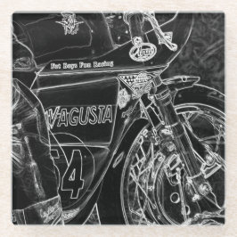 Motorrad 1 Küste Glasuntersetzer