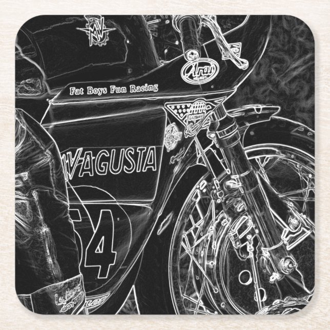 Motorrad 1 Küste Rechteckiger Pappuntersetzer (Vorderseite)