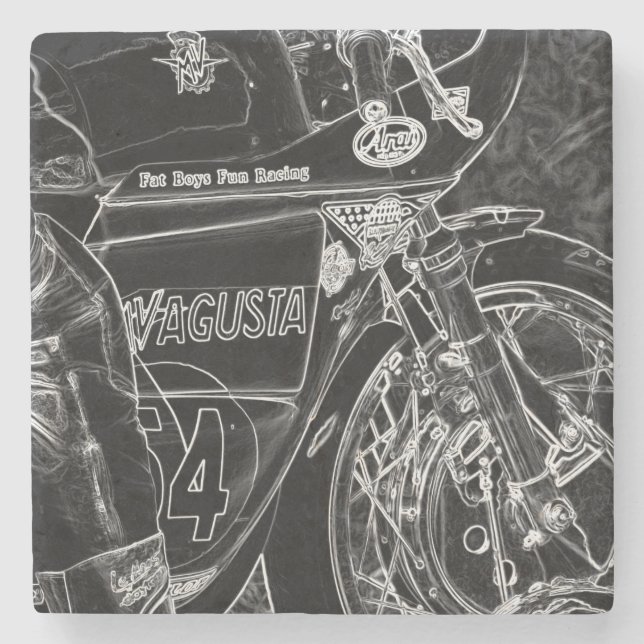 Motorrad-1-Küste Steinuntersetzer (Vorderseite)