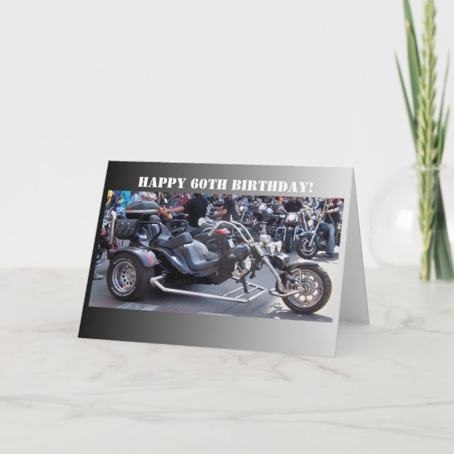 Motorrad 60. Geburtstag Karte (Vorderseite)