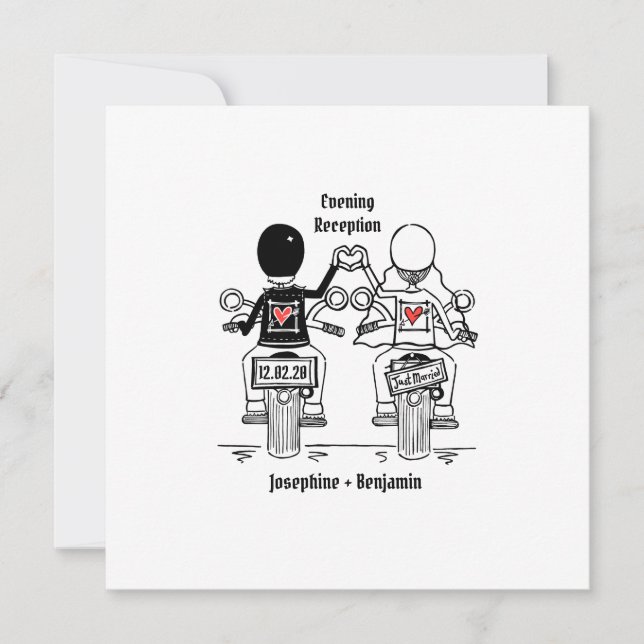 Motorrad-Abend Hochzeitseinladung Einladung (Vorderseite)