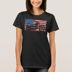 Motorrad American Flag Patriotic Vintag 4. Juli T-Shirt