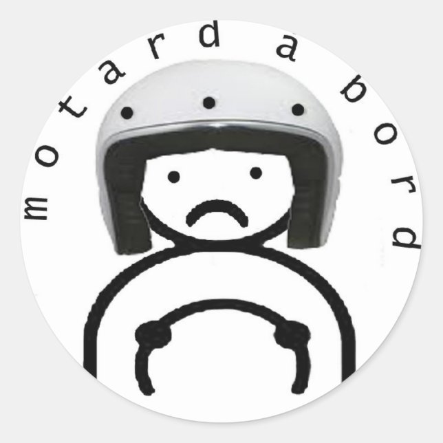 MOTORRAD AN BORD RUNDER AUFKLEBER (Vorderseite)