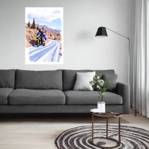 Motorrad auf der Straße   Art der AI Poster