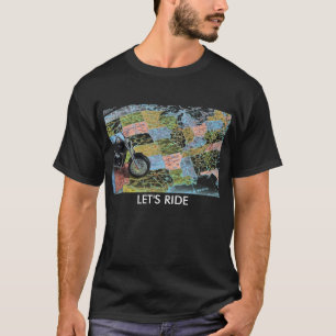 Motorrad auf Karte von USA, LIESS US REITEN T-Shirt