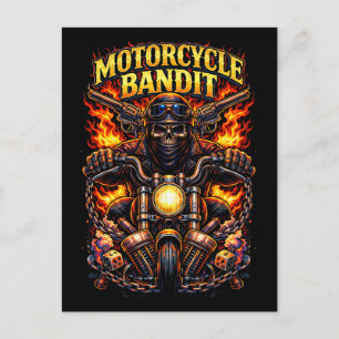 Motorrad-Bandit Postkarte