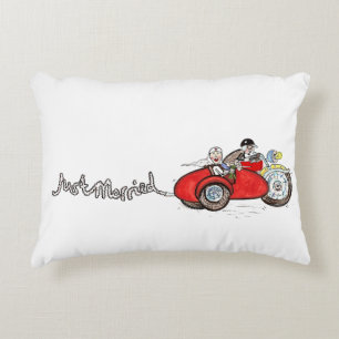 Motorrad & Beiwagen Braut und Bräutigam Hochzeit Dekokissen