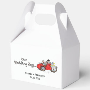 Motorrad & Beiwagen Braut und Bräutigam Hochzeit Geschenkschachtel