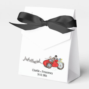 Motorrad & Beiwagen Braut und Bräutigam Hochzeit Geschenkschachtel