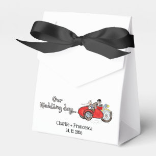 Motorrad & Beiwagen Braut und Bräutigam Hochzeit Geschenkschachtel