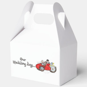 Motorrad & Beiwagen Braut und Bräutigam Hochzeit Geschenkschachtel