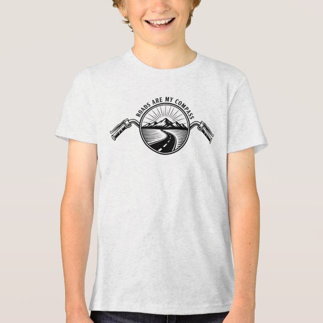 Motorrad-Bergstraße  Tri-Blend Shirt (Vorderseite)