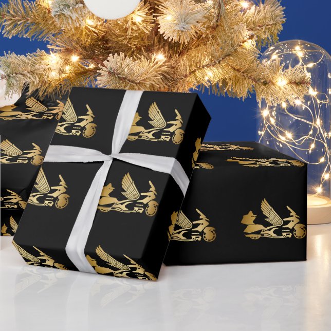 Motorrad Biker Goldwing Stil Geschenkpapier (Feiertage)