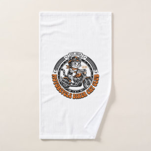 Motorrad Biker Katze Haustier Liebhaber Shirt Kuns Handtuch