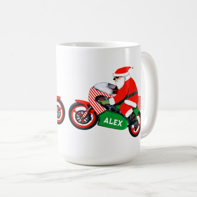 Motorrad-Biker-Weihnachtsgeschenk Kaffeetasse (VorderseiteRechts)