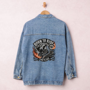 Motorrad - Born to ride flammes Jeansjacke
