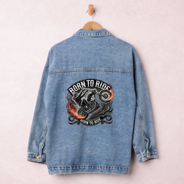 Motorrad - Born to ride flammes Jeansjacke (Hangar)