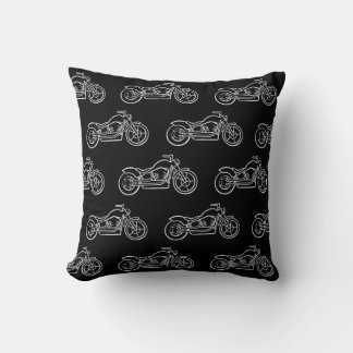 Motorrad-Boys-Rennrad-Motorrad Schwarz-Weiß Kissen