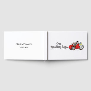 Motorrad Braut und Bräutigam Hochzeit Gästebuch