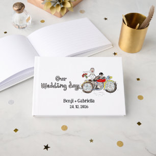 Motorrad Braut und Bräutigam Hochzeit Gästebuch