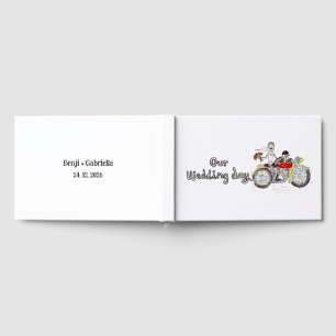Motorrad Braut und Bräutigam Hochzeit Gästebuch