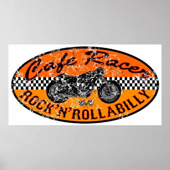 Motorrad-Cafe Poster (Vorne)