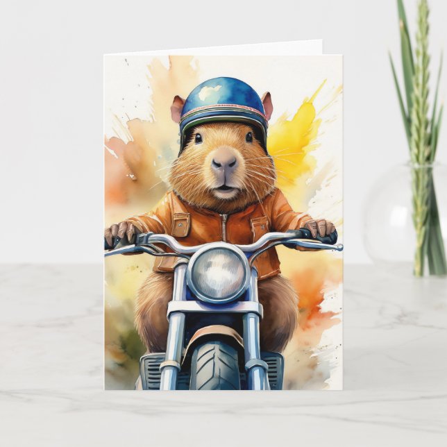 Motorrad Capybara Karte (Vorderseite)