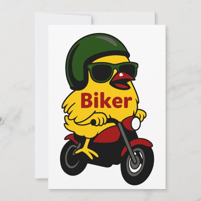Motorrad Chick Biker Einladung (Vorderseite)