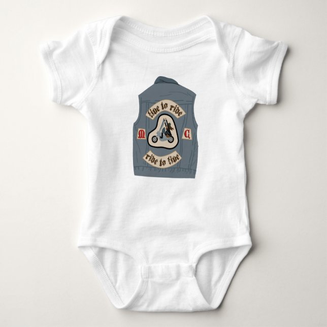 Motorrad-Club Vest Baby Strampler (Vorderseite)