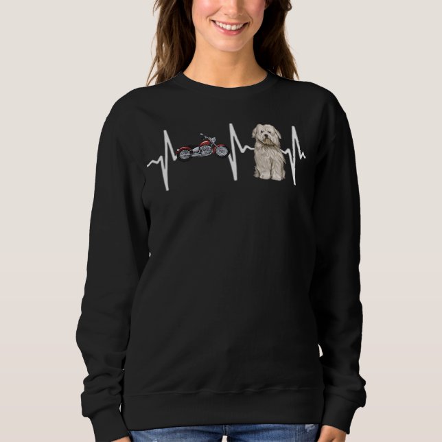 Motorrad Coton De Tulear Heartbeat Dog Sweatshirt (Vorderseite)