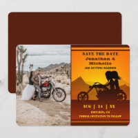 Motorrad Couple Mountain Sunset Foto Hochzeit