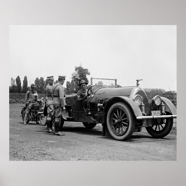 Motorrad des Marine Corps, 1920er Poster (Vorne)