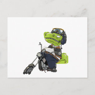 Motorrad Dinosaurier Tyrannosaurus Rex Postkarte