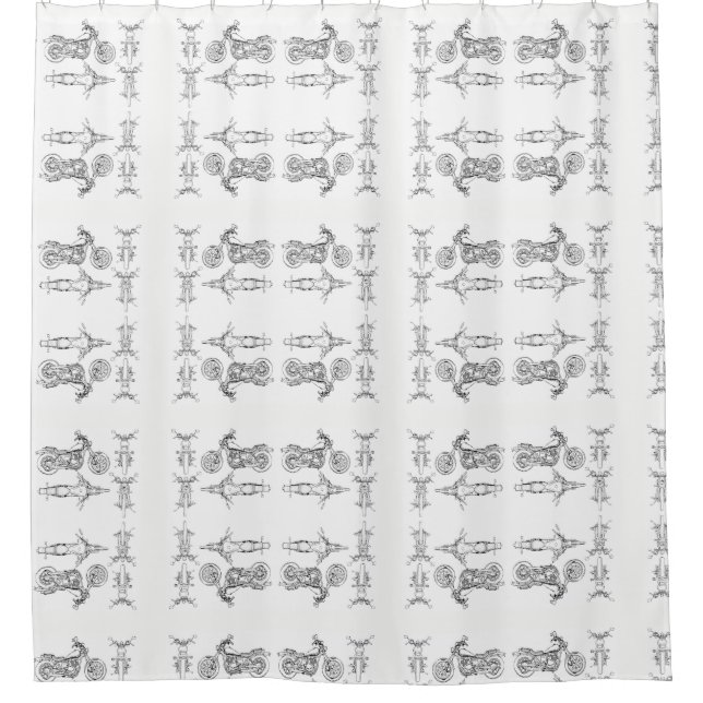 Motorrad-Duschvorhang Duschvorhang (Vorderseite)