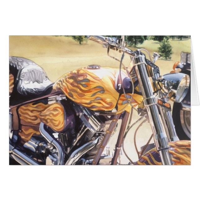 Motorrad "EL Diablo" im Wüsten-Aquarell (Vorderseite (Horizontal))