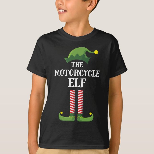 Motorrad Elf Matching Family Weihnachten Party Paj T-Shirt (Vorderseite)