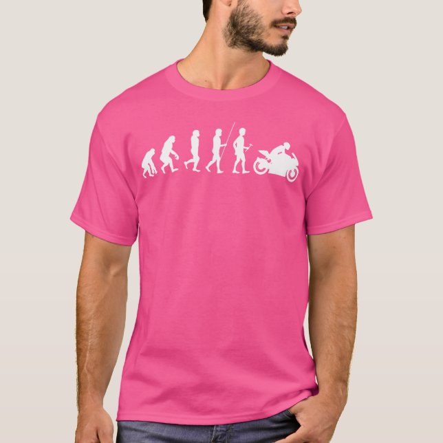 Motorrad-Evolution Motorradfahrer Motorrad Motorra T-Shirt (Vorderseite)