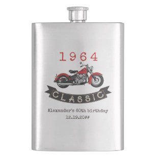 Motorrad-Fahrer-Geburtstag im Vintage-Look für jed Flachmann