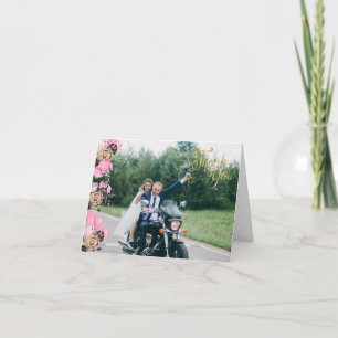 Motorrad-Foto Hochzeit Danke-Karte Karte