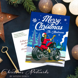 Motorrad Frau Claus Funny Weihnachten Grüße