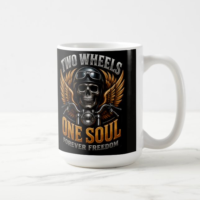 🦅 Motorrad-Freiheitsgrafik für Fahrer 🏍️ Kaffeetasse (Rechts)