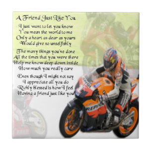 Motorrad-Freund-Gedicht-Fliese Fliese