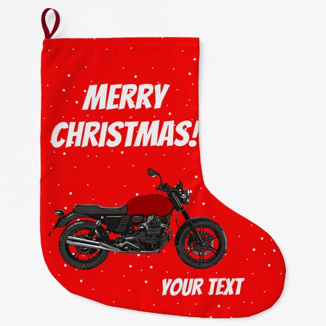 Motorrad - frohe Weihnachten Großer Weihnachtsstrumpf (Vorderseite)