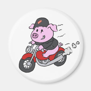 Motorrad "Funny Schweinefahren"   Farbe wählen Magnet