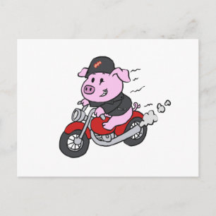 Motorrad "Funny Schweinefahren"   Farbe wählen Postkarte
