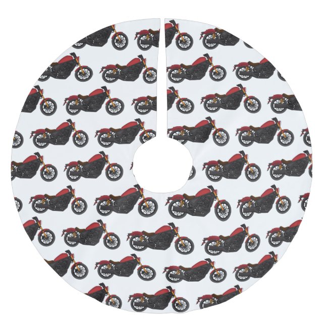 Motorrad für coole Kreuzfahrten Polyester Weihnachtsbaumdecke (Vorderseite)
