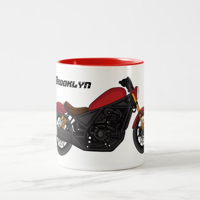 Motorrad für coole Kreuzfahrten Zweifarbige Tasse (Mittel)