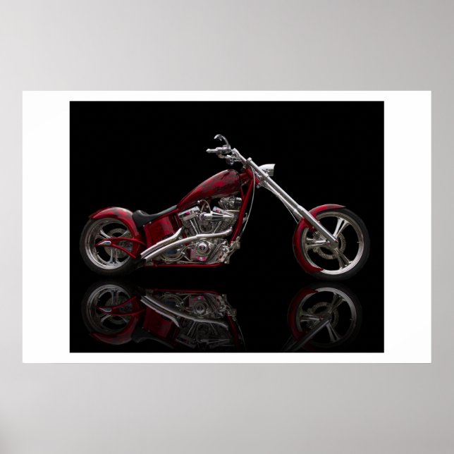 Motorrad für den benutzerdefinierten Chopper Poster (Vorne)