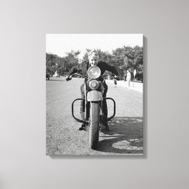 Motorrad für Mädchen, 1937 Leinwanddruck (Vorderseite)
